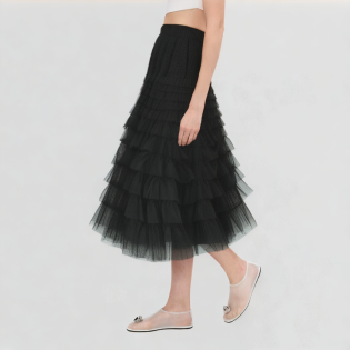 Black Mesh Skirt
