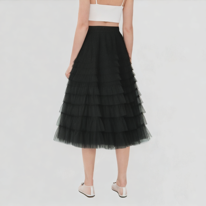 Black Mesh Skirt