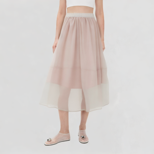 Pink Chiffon A-Line Skirt