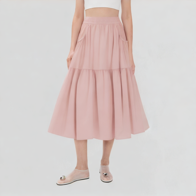 Sweet Pink Pleated Skirt
