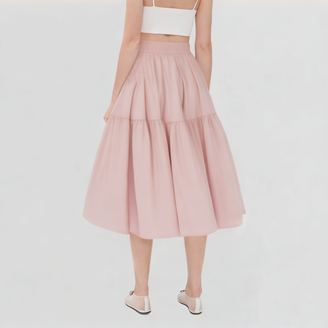 Sweet Pink Pleated Skirt