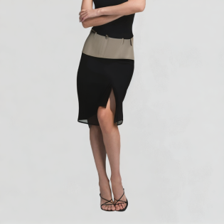 Irregular Silk Patchwork Skirt