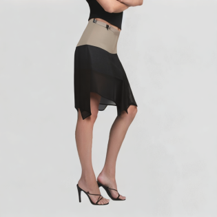 Irregular Silk Patchwork Skirt