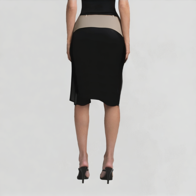 Irregular Silk Patchwork Skirt