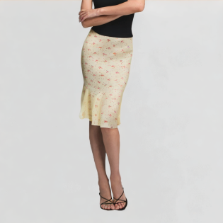 Casual Floral Fishtail Skirt