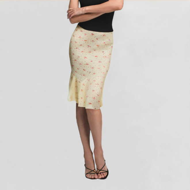 Casual Floral Fishtail Skirt