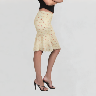 Casual Floral Fishtail Skirt