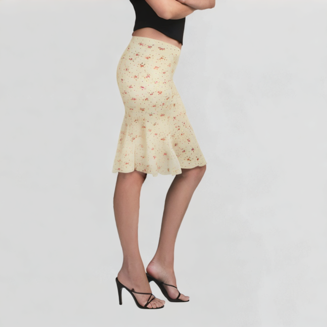 Casual Floral Fishtail Skirt