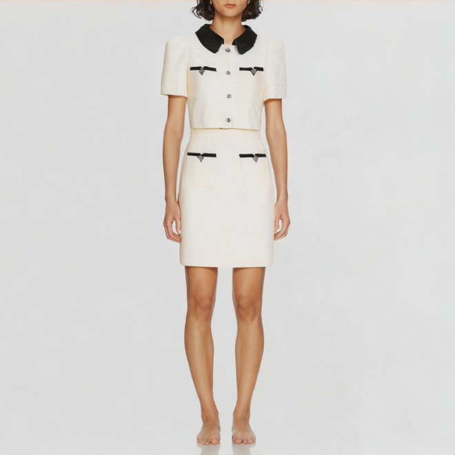 Summer new top waist skirt two-piece set
