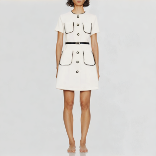 single-breasted top a-line skirt