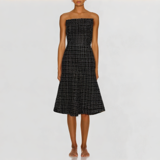 Sexy tube top mid-length two-piece set
