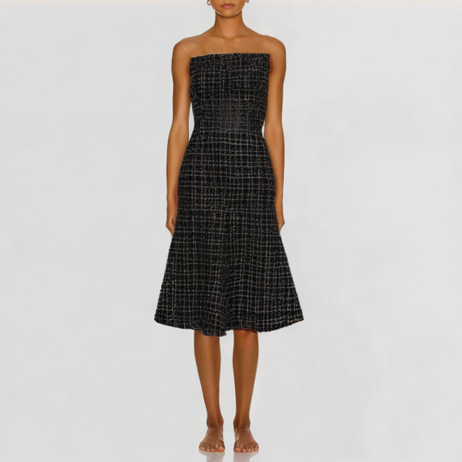 Sexy tube top mid-length two-piece set