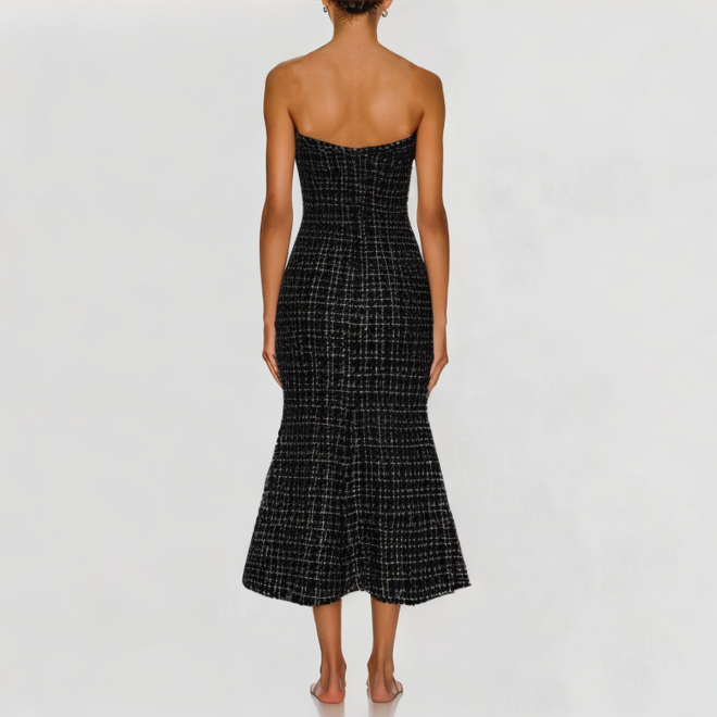 Sexy tube top mid-length two-piece set