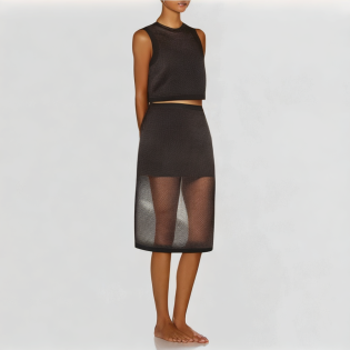 Fashion perspective suit retro sleeveless