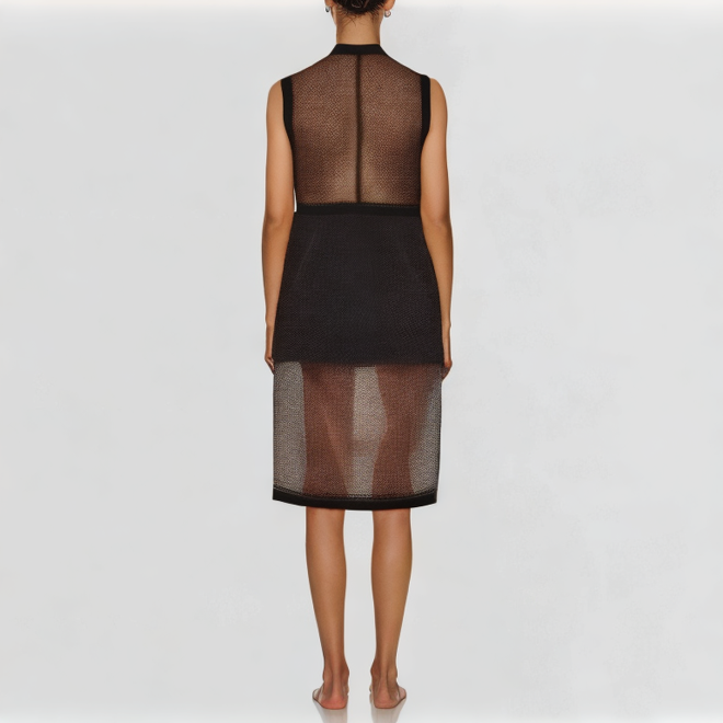 Fashion perspective suit retro sleeveless
