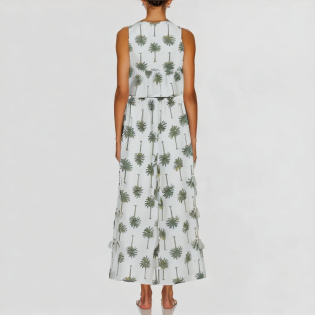 Fashion printed trousers suit retro sleeveless