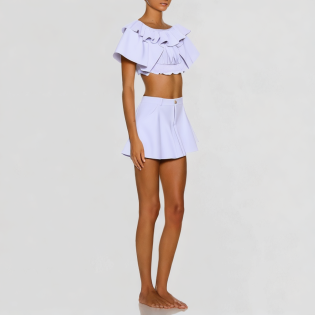Fashion straight shoulder shorts suit retro