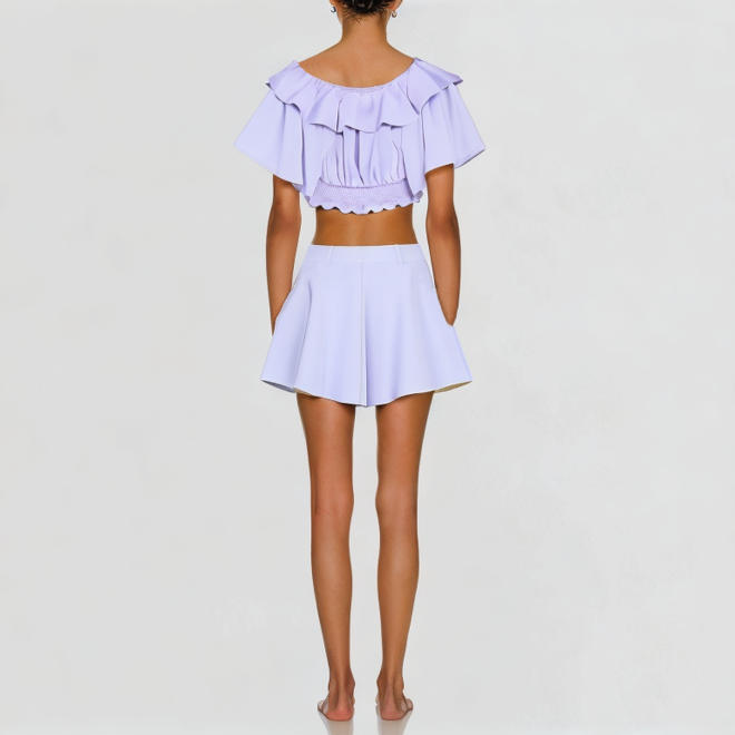 Fashion straight shoulder shorts suit retro
