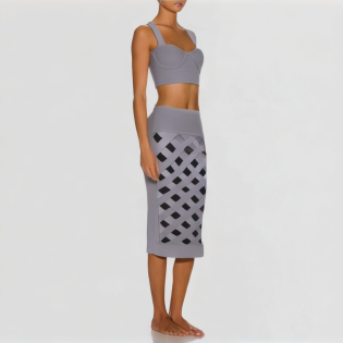 Hollow dress midi dress sleeveless sexy