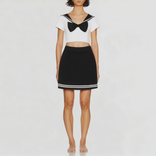 zipper decorated washable tight skirt