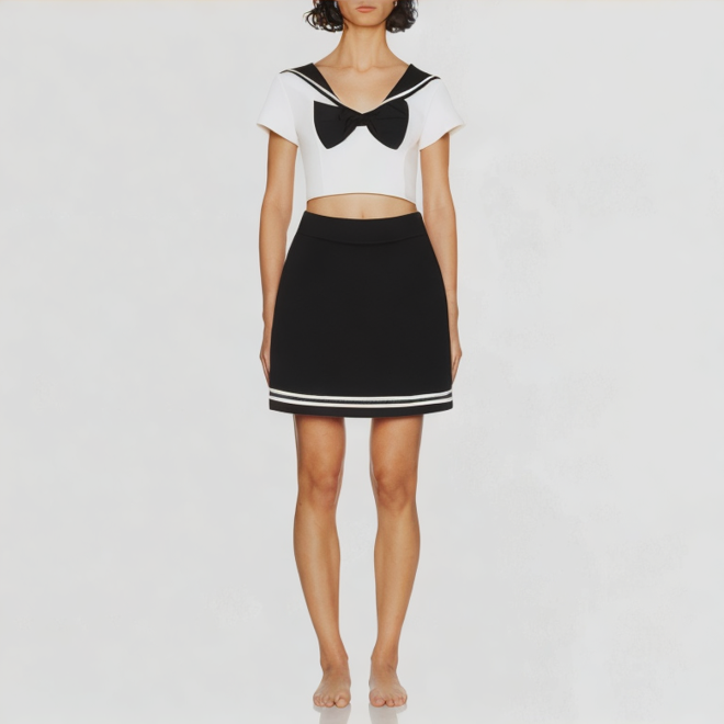 zipper decorated washable tight skirt
