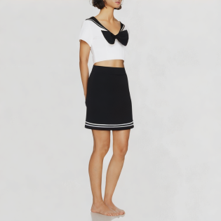 zipper decorated washable tight skirt