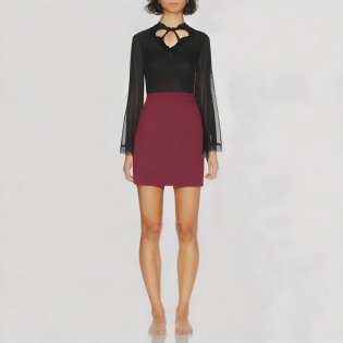 Casual tight dress lace perspective