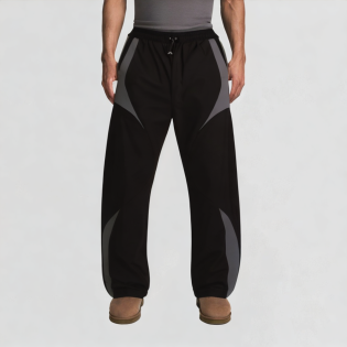 Loose sports pants color block