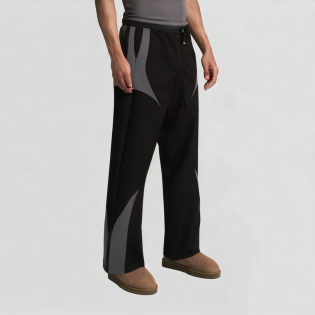 Loose sports pants color block